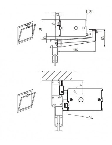 Ηλεκτρικός μηχανισμός μοτέρ με καδένα ανάκλησης και προβολής  για παράθυρα και φεγγίτες Sintesi 2000