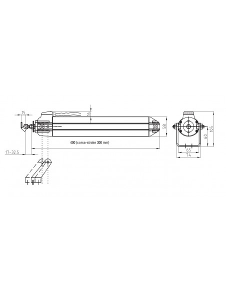 Ηλεκτρικός μηχανισμός μοτέρ MAX με εμβολο για προβολή σε παράθυρα και φεγγίτες