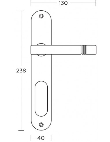 Πόμολο χερούλι με μονοκόμματη πλάκα σειρά 115