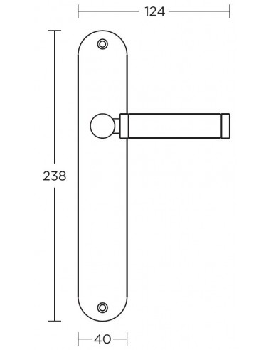 Πόμολο χερούλι με μονοκόμματη πλάκα σειρά 135