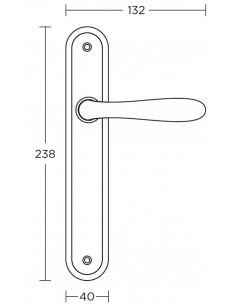 Πόμολο χερούλι με μονοκόμματη πλάκα σειρά 155 2