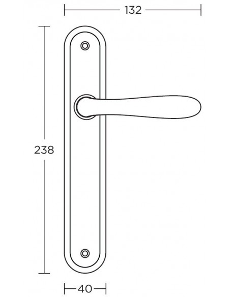 Πόμολο χερούλι με μονοκόμματη πλάκα σειρά 155