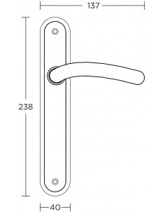 Πόμολο χερούλι με μονοκόμματη πλάκα σειρά 245 2