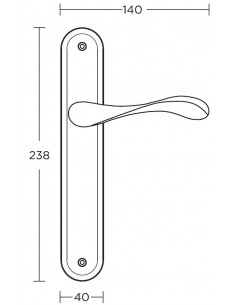 Πόμολο χερούλι με μονοκόμματη πλάκα σειρά 425 2