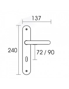Πόμολο χερούλι με μονοκόμματη πλάκα σειρά C495 2