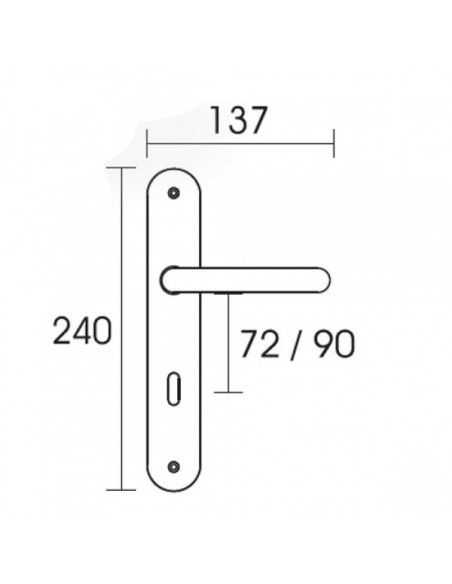 Πόμολο χερούλι με μονοκόμματη πλάκα σειρά C495