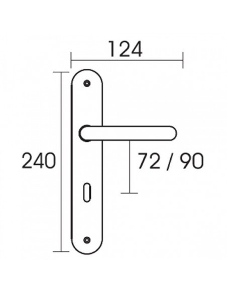 Πόμολο χερούλι με μονοκόμματη πλάκα σειρά C605