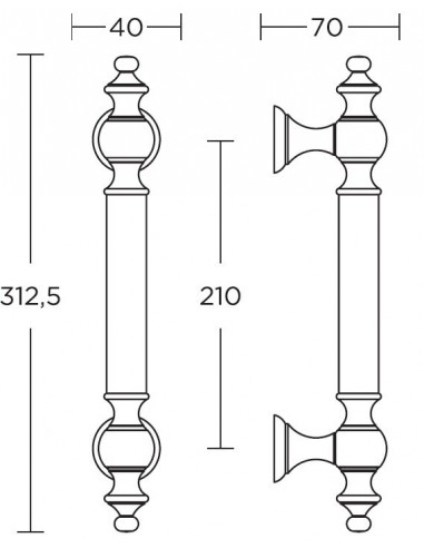 Διακοσμητική λαβή πόρτας σειρά 295