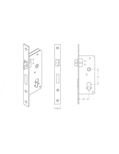 Κλειδαριά ασφάλειας εξώπορτας  45mm