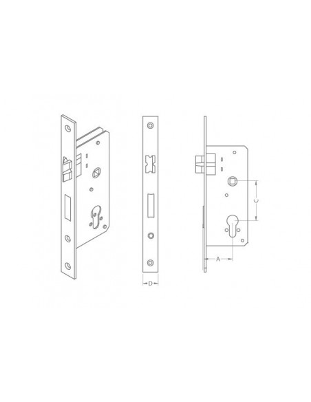 Κλειδαριά ασφάλειας εξώπορτας  45mm