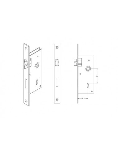 Κλειδαριά καμαρόπορτας 75mm-40mm