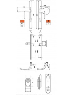 Χειρολαβή εισόδου διπλή πόμολο-λαβή 2