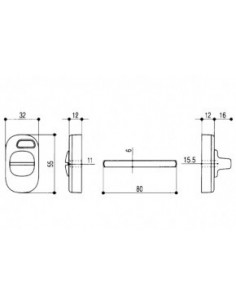 Κλειδαριά με ένδειξη, για πόρτα τουαλέτας (WC) 2
