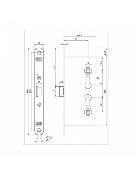 Panic bar lock fireproof door.