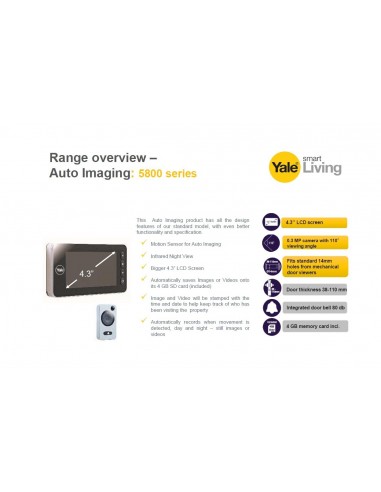 Digital peephole Yale DDV5800 automatic recorder
