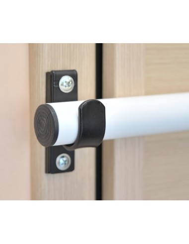 Adjustable safety bar for entry doors of all types