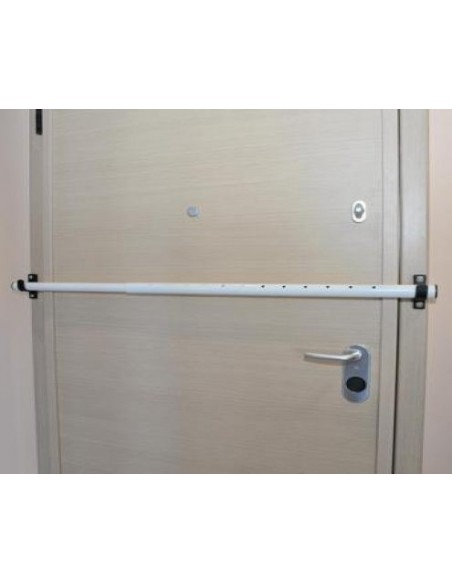 Adjustable safety bar for entry doors of all types