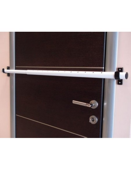 Adjustable safety bar for entry doors of all types