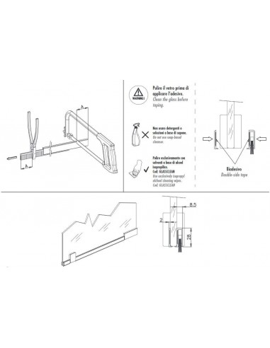 Αεροστόπ για ανοιγόμενες γυάλινες πόρτες GLASS BRUSH