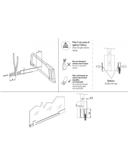 Αεροστόπ για ανοιγόμενες γυάλινες πόρτες GLASS BRUSH