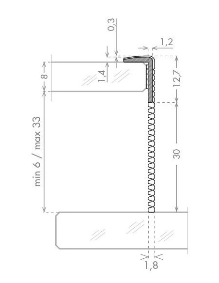 Air-stop GLASS LIP SLIDE for glass doors