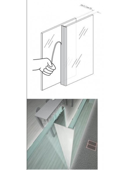 Air-stop GLASS LIP SLIDE for glass doors