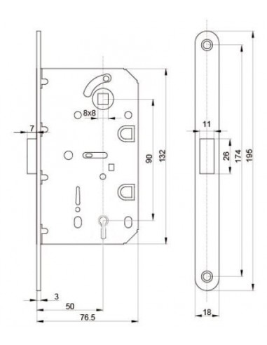 Κλειδαριά μεσόθυρας μαγνητική
