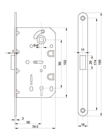 Κλειδαριά μεσόθυρας μαγνητική