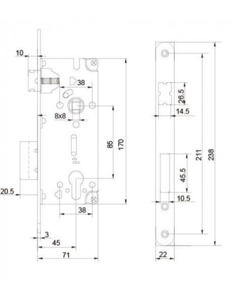 Lock for internal door