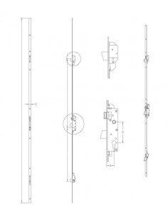 Domus falling latch security lock 3 Point 30 mm, Ball 2