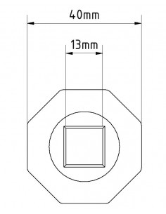 Μεταλλική κούπα με τετράγωνη τρύπα για μειωτήρα για ρολά στόρια (παντζούρια) 2