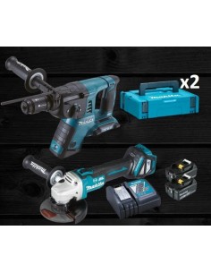 Δραπανοκατσάβιδο + γωνιακός τροχός + 2 μπαταρίες + ταχυφορτιστής + 2 βαλίτσες ΜΑΚΙΤΑ