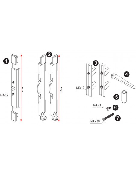Σύρτης 2ου φύλλου για CE παράθυρα και πόρτες αλουμινίου
