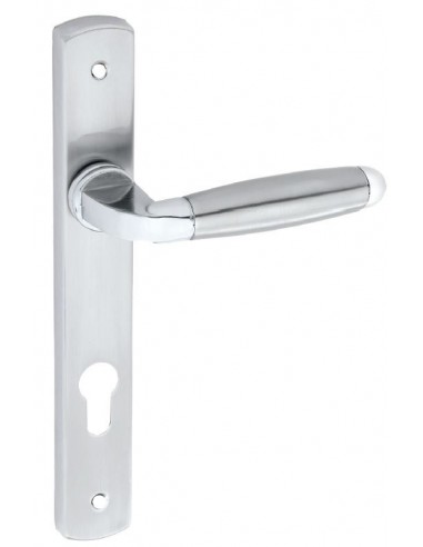 Πόμολο Πόρτας Στενή Πλάκα Εξώπορτας Αλουμινίου Νίκελ Ματ/Νίκελ