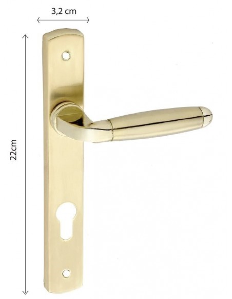 Πόμολο Πόρτας Στενή Πλάκα Εξώπορτας Αλουμινίου Νίκελ Ματ/Νίκελ