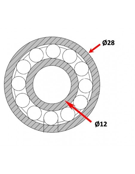  Bearing metal Ø28x12