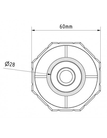 PVC octagonal cup Ø60 Ø28 (L 145)