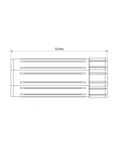 PVC κούπα Ø60 οκτάγωνη Ø28 L145mm  για ρολά στόρια(παντζούρια)