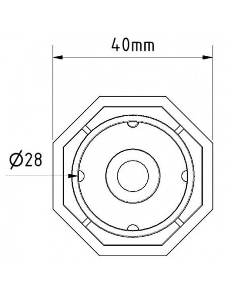 PVC octagonal cup Ø40 Ø28 (L 100)
