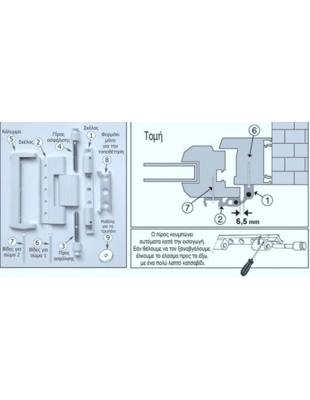 Ασφάλεια CAL- DOUBLEX-H πίρου για ανοιγόμενα