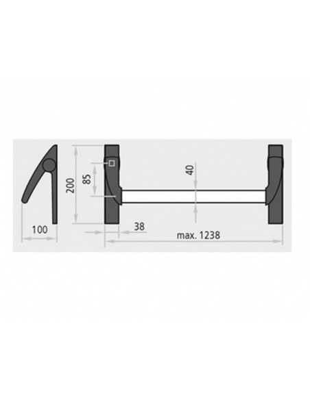 Emergency bar for fireproof door 