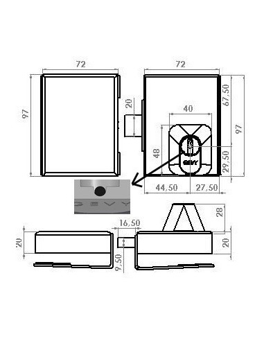 Κλειδαριά κρυστάλλου Τζαμόπορτας με κύλινδρο ασφαλείας Πρόσθετη