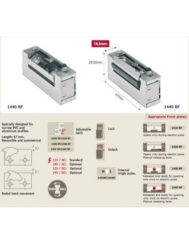 Electrical door strike 1440 (narrow plate) JIS Barcelona-Spain