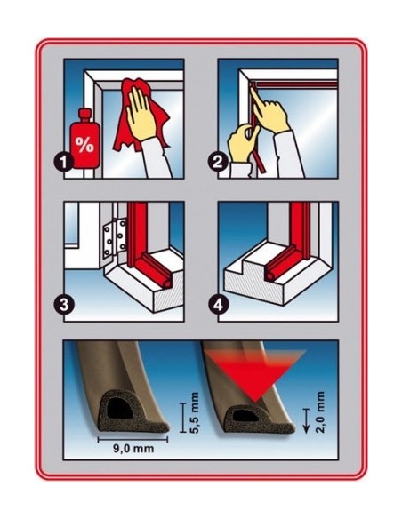 Αυτοκόλλητο λάστιχο μονώσεως για πόρτες και παραθύρα