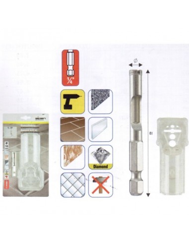 Profi diamant- Τρυπάνια ηλεκτρολυζέ υγράς κοπής με εξάγωνο στέλεχος 1/4''