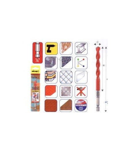 Profi Multicut - Τρυπάνια πολλαπλών χρήσεων με εξάγωνο στέλεχος 1/4"