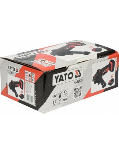 ΓΩΝΙΑΚΟΣ ΤΡΟΧΟΣ ΜΠΑΤΑΡΙΑΣ 18V 125MM SET 2X3AH YT-82828 YATO