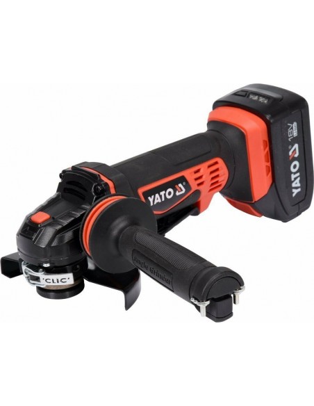 ΓΩΝΙΑΚΟΣ ΤΡΟΧΟΣ ΜΠΑΤΑΡΙΑΣ 18V 125MM SET 2X3AH YT-82828 YATO