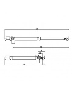 Χειροκίνητος μηχανισμός προβολής παραθύρων τύπου καταπακτής Telescopic UCS ULTRAFLEX CONTROL SYSTEM 2