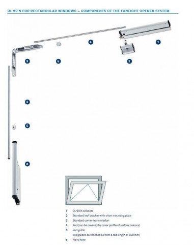 Ψαλίδι για φεγγίτη GEZE OL 90